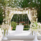 4 Pack White Italian Inspired Pedestal Stand Flower Plant Pillar - 22" Tall PVC