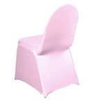 Spandex Chair Cover for Banquet Chairs Pink - Stretch 160GSM Fabric with Slip-On Slipcover