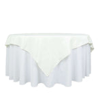 Premium Polyester 70"x70" Table Overlay Square Tablecloth Ivory 220GSM Wrinkle-Resistant Table Cover