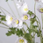 2 Stems 33" Lavender Lilac Artificial Poppy Silk Flowers, Faux Poppies Bouquet Centerpiece Decor