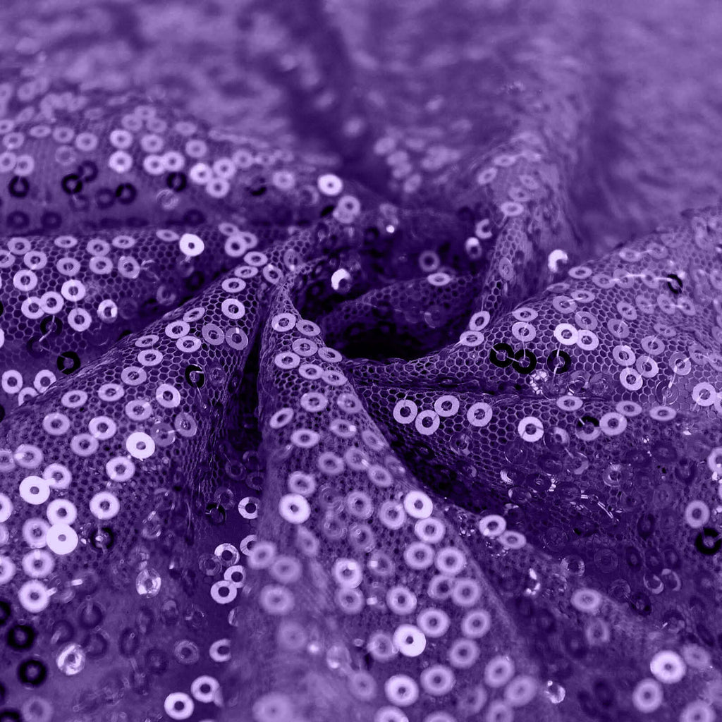 Sequin 120" Round Tablecloth Purple - Seamless Glittering Table Cover