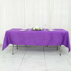 Taffeta 60"x102" Rectangle Tablecloth Purple - Accordion Crinkle Table Cover