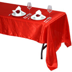 Satin Rectangular 60"x126" Tablecloth Red - Smooth and Lustrous Table Cover