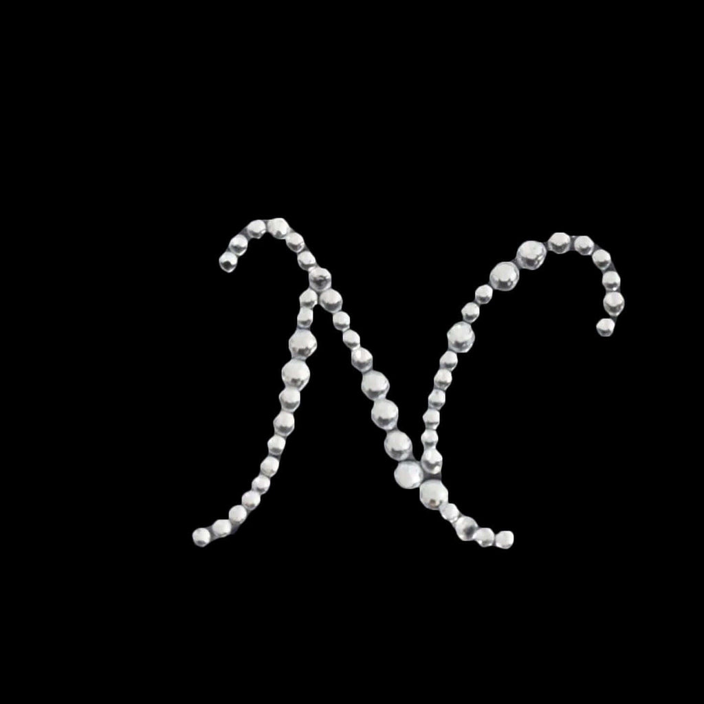 12 Pack 1.5" Clear Rhinestone Monogram Letter Jewel Sticker Self Adhesive DIY Diamond Decor - N