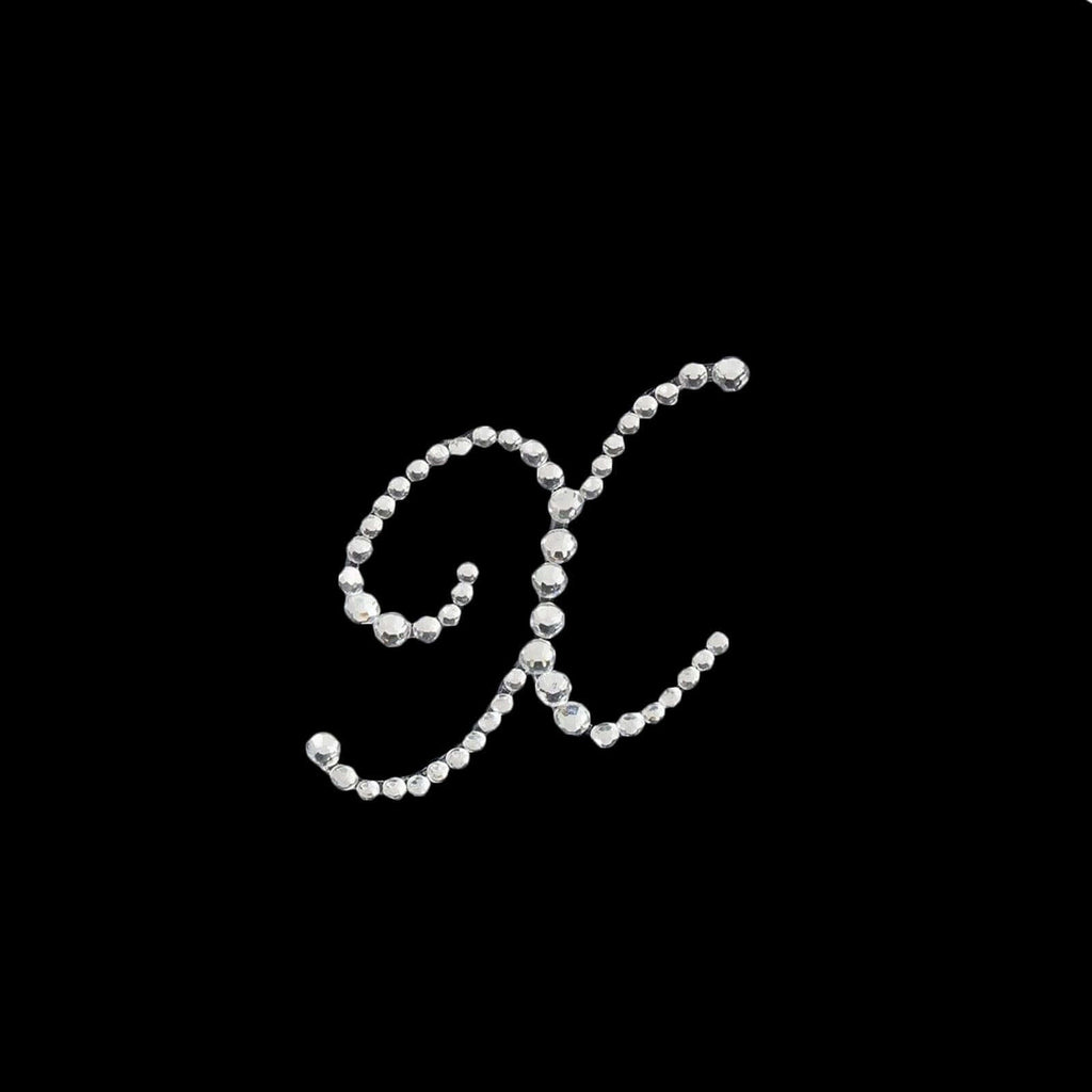 12 Pack 1.5" Clear Rhinestone Monogram Letter Jewel Sticker Self Adhesive DIY Diamond Decor - X