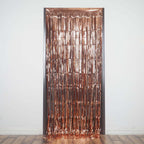 8ft Rose Gold Metallic Tinsel Foil Fringe Doorway Curtain Party Backdrop