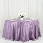 Taffeta 132" Round Tablecloth Violet Amethyst - Seamless Accordion Crinkle Table Cover