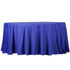 Polyester 132" Round Tablecloth Royal Blue - Seamless Chic Table Cover