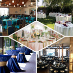 Polyester 132" Round Tablecloth White - Seamless Chic Design for Grand Celebrations