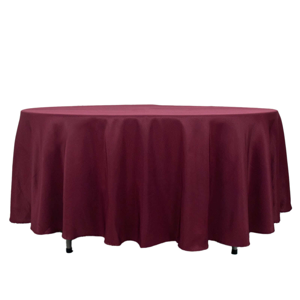 Premium Polyester 108" Round Tablecloth Burgundy - Wrinkle-Resistant 220GSM Table Cover