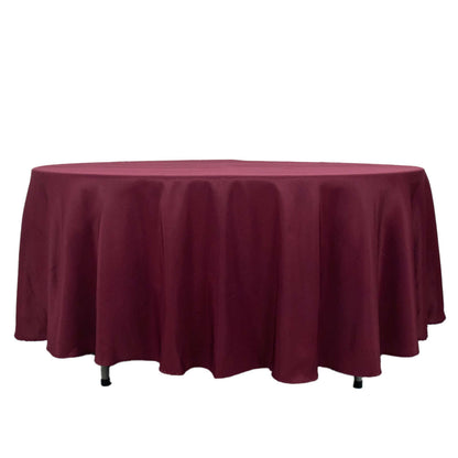 Premium Polyester 108" Round Tablecloth Burgundy - Wrinkle-Resistant 220GSM Table Cover