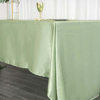 Satin Rectangular 60"x126" Tablecloth Sage Green - Smooth and Lustrous Table Cover