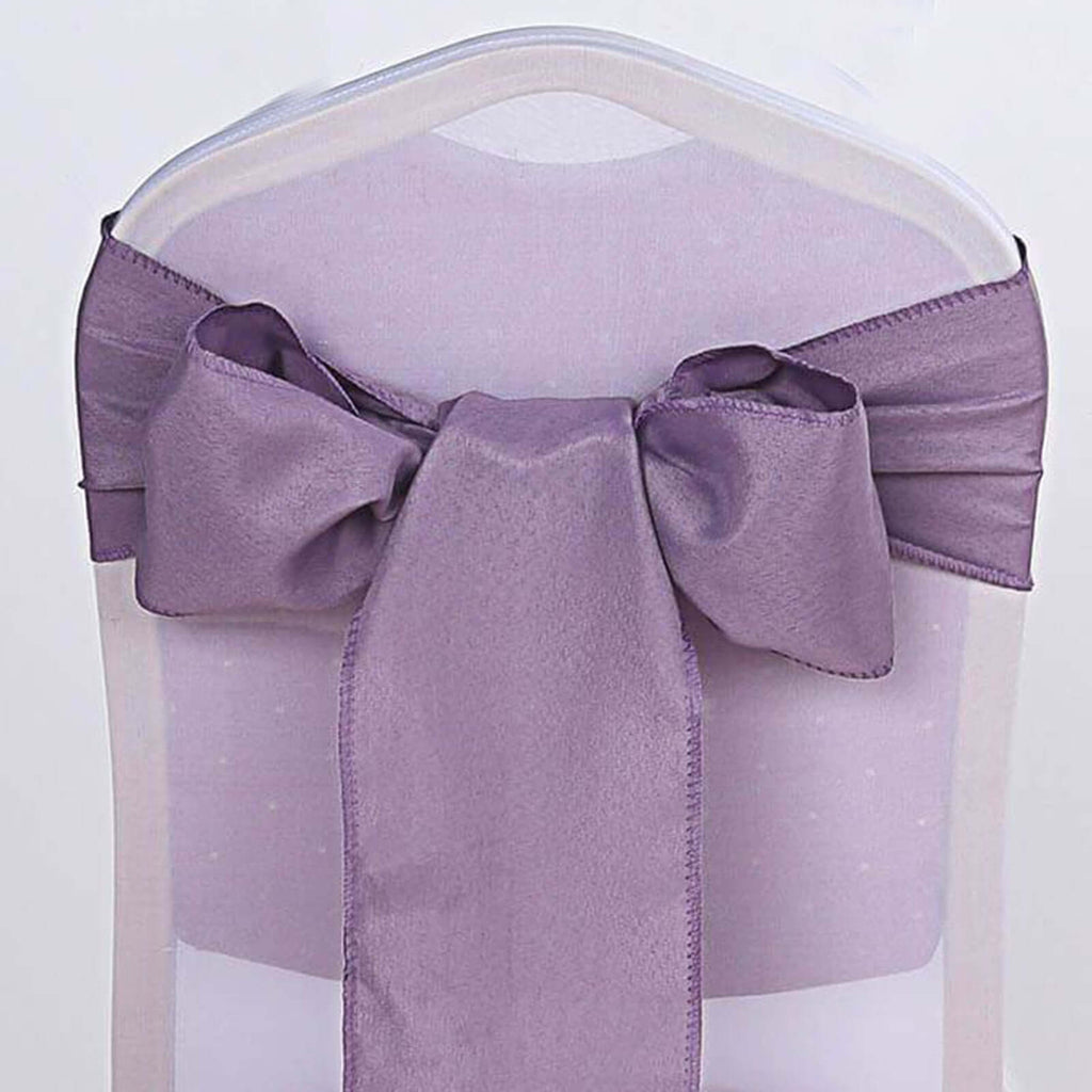 5 Pack Polyester Chair Sashes Violet Amethyst 6"x108"