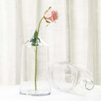 2-Pack Glass Bud Vases Tapered Neck Design Clear - Stylish Floral Table Centerpieces 12"