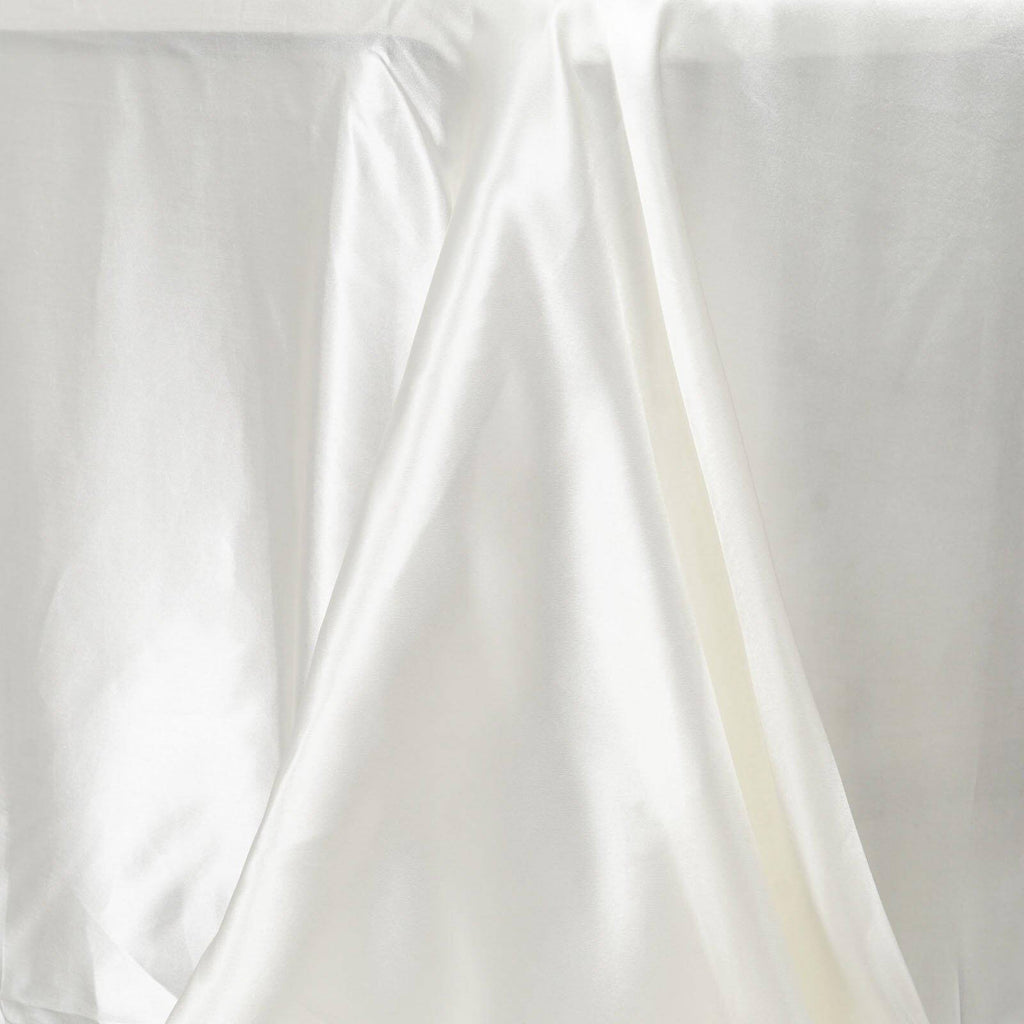 Satin Rectangular 90"x132" Tablecloth Ivory - Seamless Table Cover