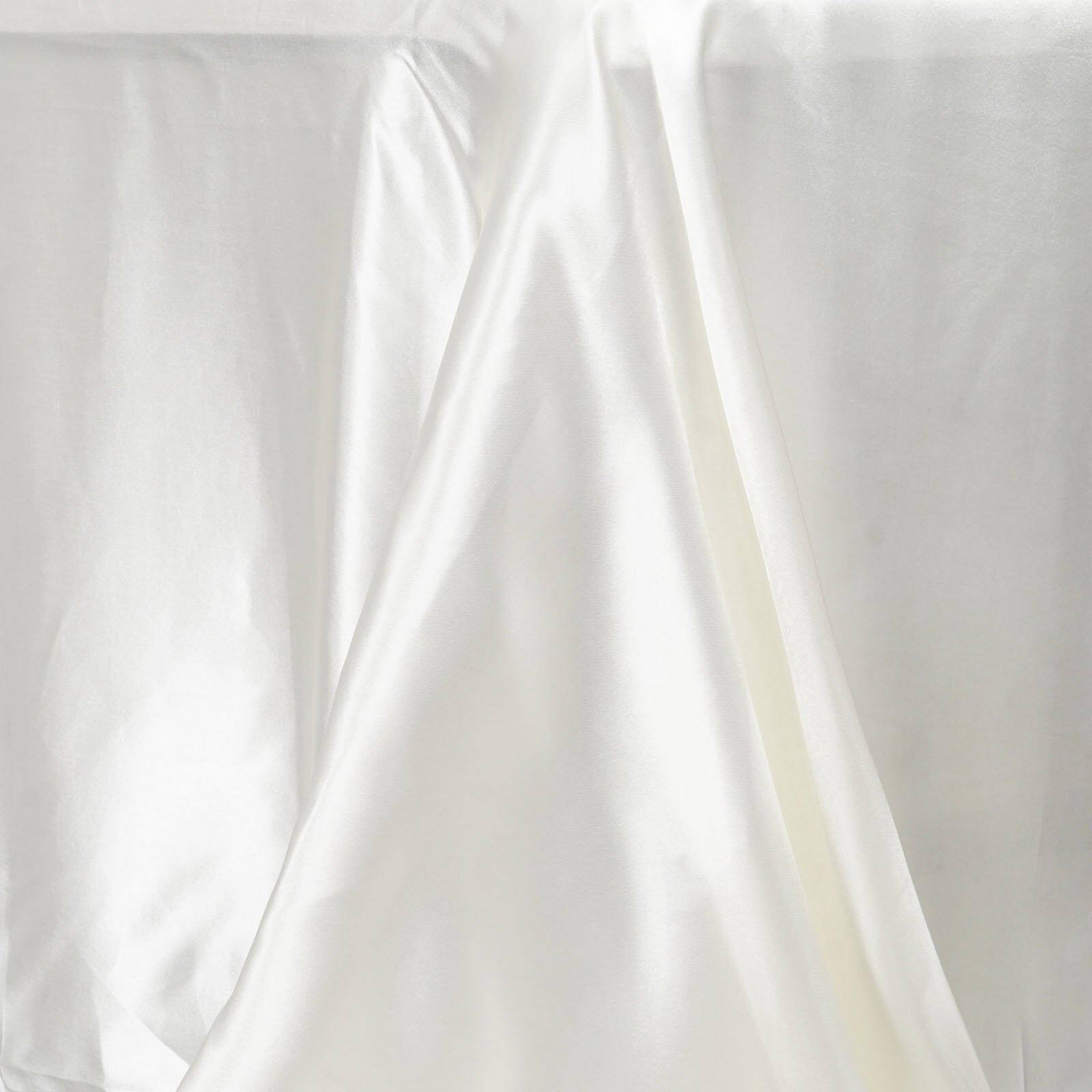 Satin Rectangular 90"x132" Tablecloth Ivory - Seamless Table Cover