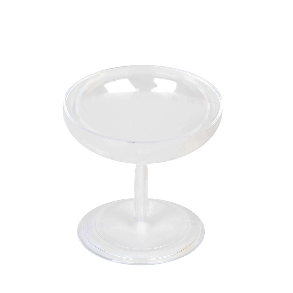 12-Pack Plastic Dessert Cup Candy Dishes Clear - Decorative Mini Pedestal Stands for Treats 2"