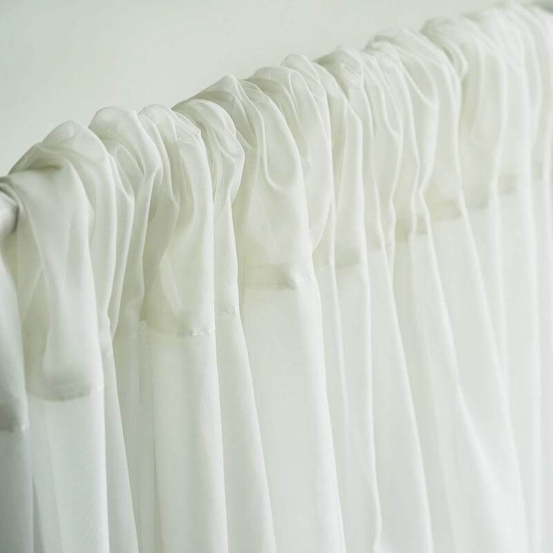 2 Pack Ivory Sheer Chiffon Event Curtain Drapes, Durable Flame Resistant Organza Backdrop Event Panels With Rod Pockets - 10ftx10ft