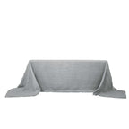 Taffeta 90"x156" Rectangle Tablecloth Silver - Accordion Crinkle Seamless Table Cover