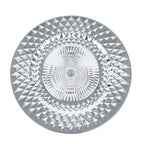 6-Pack Plastic Round Charger Plates 13" in Silver with Diamond Pattern, Sparkling Disposable Dinner Charger Tableware