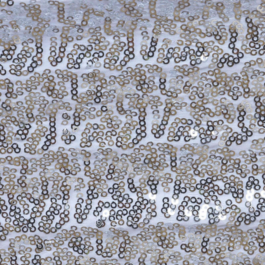 5 Pack Sequin Spandex Chair Sashes Silver - Stretch Chair Bands 6"x15"