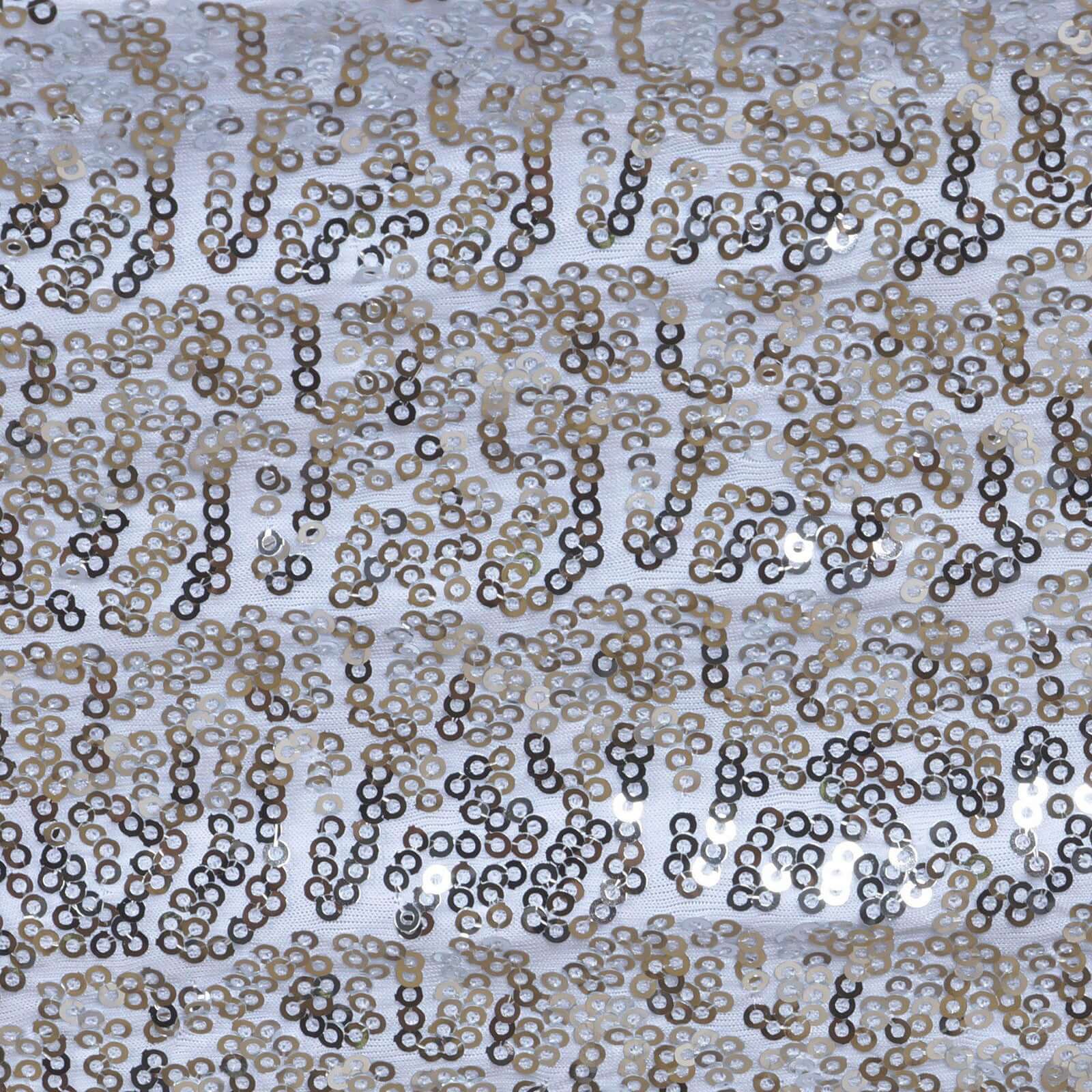 5 Pack Sequin Spandex Chair Sashes Silver - Stretch Chair Bands 6"x15"