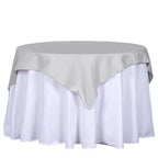 Polyester 54"x54" Table Overlay Square Tablecloth Silver - Wrinkle-Resistant & Durable Table Cover