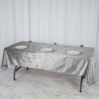 Premium Velvet 60"x102" Rectangle Tablecloth Silver - Reusable & Soft Table Cover
