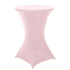 Spandex 30" Round Cocktail Table Cover Blush - Easy to Maintain Stretch Fitted Highboy Tablecloth