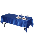 Satin Rectangular 60"x102" Tablecloth Royal Blue - Smooth and Lustrous Table Cover