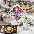 6-Pack Plastic Round Charger Plates 13" in Silver with Peacock Pattern, Exquisite Decorative Dinner Party Charger Tableware