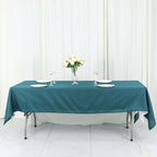 Polyester 60"x102" Rectangle Tablecloth Peacock Teal - Durable and Stylish Table Cover