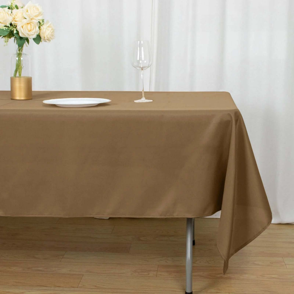 Polyester 60"x102" Rectangle Tablecloth Taupe - Durable and Stylish Table Cover