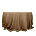 Polyester 132" Round Tablecloth Taupe - Seamless Chic Table Cover