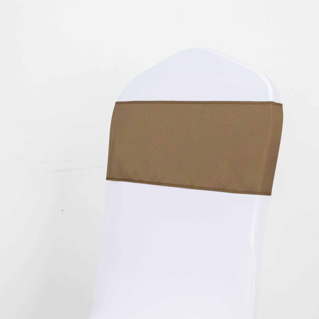 5 Pack Polyester Chair Sashes Taupe 6"x108"
