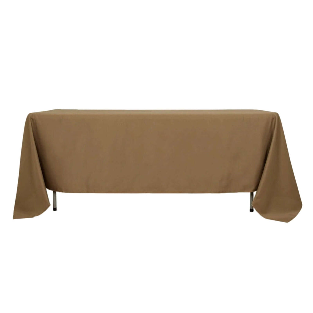 Polyester 72"x120" Rectangle Tablecloth Taupe - Durable and Stylish Table Cover