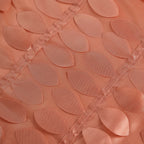 Taffeta 132" Round Tablecloth Terracotta (Rust) | 3D Leaf Petal Design Seamless Table Cover