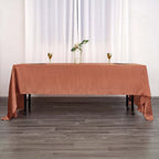 Satin Rectangular 60"x126" Tablecloth Terracotta (Rust) - Smooth and Lustrous Table Cover