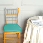 Chiavari Chair Cushion with 1.5" Thick Memory Foam and Ties Turquoise - Stylish Removable Cover for Comfort