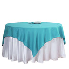 Polyester 70"x70" Table Overlay Square Tablecloth Turquoise - Wrinkle-Resistant & Durable Table Cover