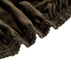 Velvet Chair Cushion Protector Stretch with Tie for Dining Chairs Chocolate - Durable Cover for Formal Gatherings