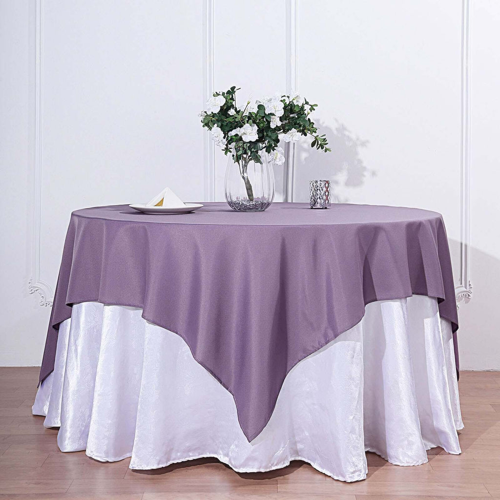Polyester 70"x70" Table Overlay Square Tablecloth Violet Amethyst - Wrinkle-Resistant & Durable Table Cover