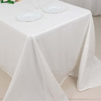 100% Cotton 90"x132" Rectangle Tablecloth White Linen - Seamless, Soft & Breathable Table Cover