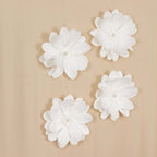 4 Pack 12" White Life-Like Soft Foam Craft Dahlia Flower Heads