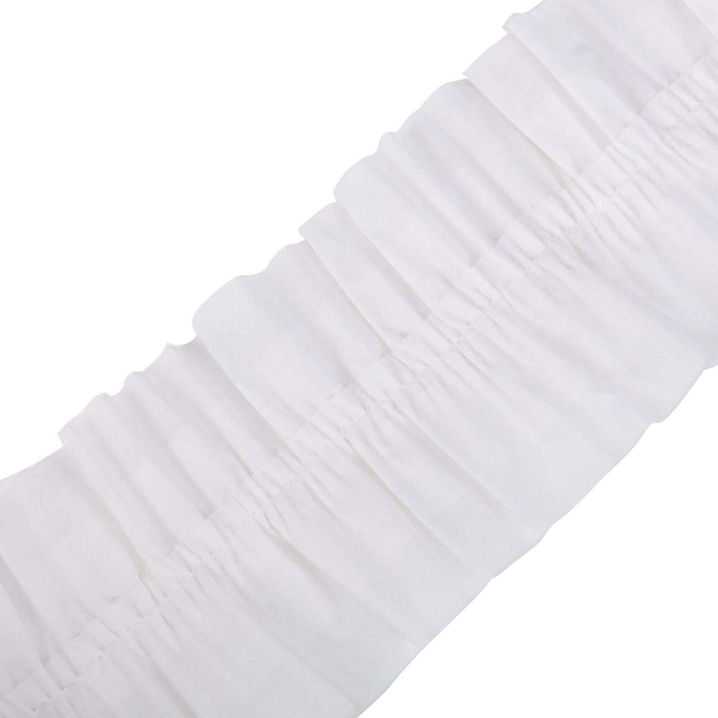3 Pack 28ft White Ruffled Paper Streamer Rolls, Crepe Tissue Party Decorations