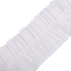 3 Pack 28ft White Ruffled Paper Streamer Rolls, Crepe Tissue Party Decorations