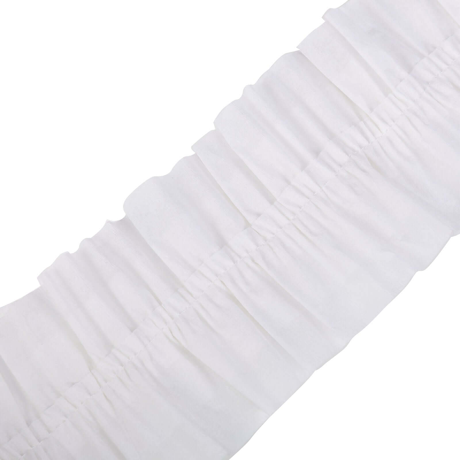3 Pack 28ft White Ruffled Paper Streamer Rolls, Crepe Tissue Party Decorations