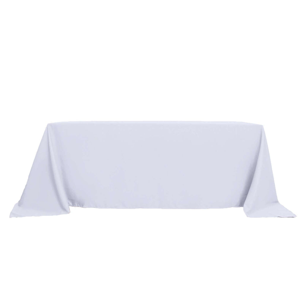 Polyester 90"x132" Rectangle Tablecloth White - Seamless Wrinkle-Resistant Design for Luxe Celebrations