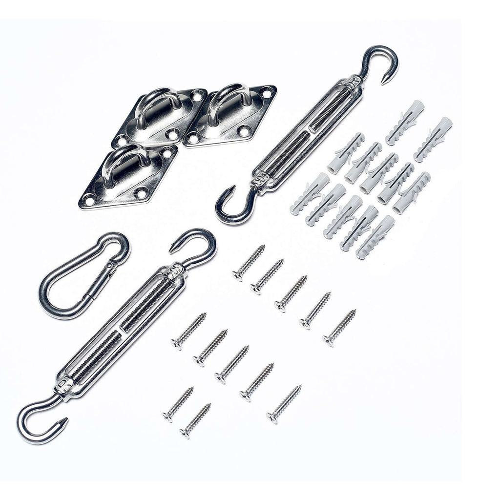 Triangle Stainless Steel Sun Shade Sail Installation Hardware Kit