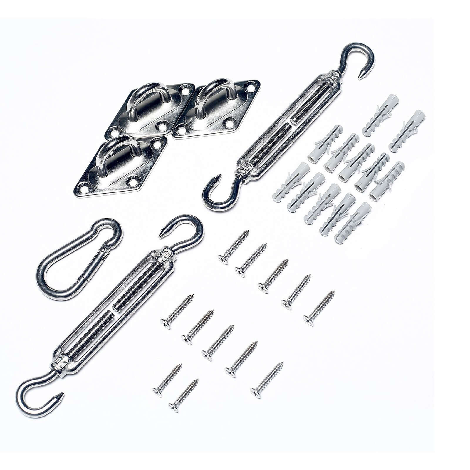 Triangle Stainless Steel Sun Shade Sail Installation Hardware Kit